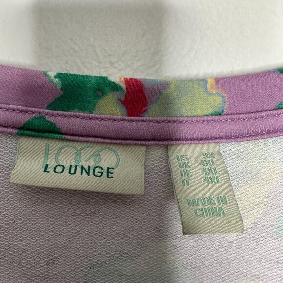 Logo Lounge Lori Goldstein Tunic Top Size 3X Purple Floral Pockets Artsy - Picture 7 of 10